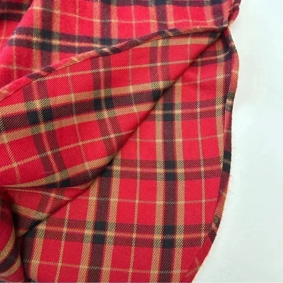 Specialty House Poncho Cape Shawl Fur Collar Tartan Plaid Red Black Medium - Picture 12 of 16